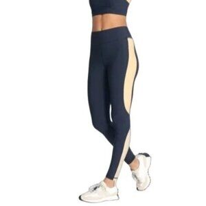 NWT Calme by Johnny Was Endurance Color Blocked Legging Navy Cream XS‎